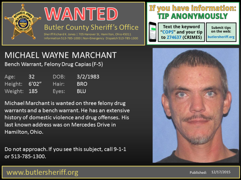 Wanted Butler County Sheriffs Office